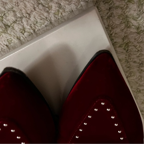 Givenchy Velvet Studded Elegant Loafer Mule 40.5 Rouge Fonce - Picture 4 of 7